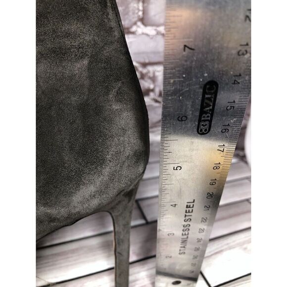 Vince Camuto Nigel Charcoal Gray Suede Elastic Pointed Toe Heels Women 9M US/39 - Picture 14 of 16